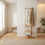 Dulles Bamboo Wooden Coat Rack Freestanding Coat Stand Hanger Hat Shoe Organiser Entryway Hallway Furniture