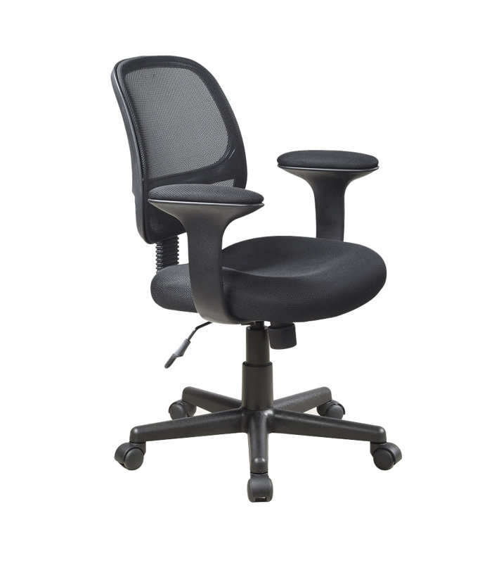 Chaise de travail Work Smart avec dossier en moustiquaire et accoudoirs rembourrés en T