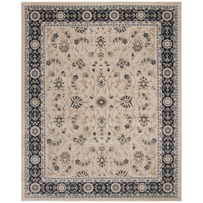 Klose Performance Oriental Rug, Rectangle 8' x 10', Beige/Black