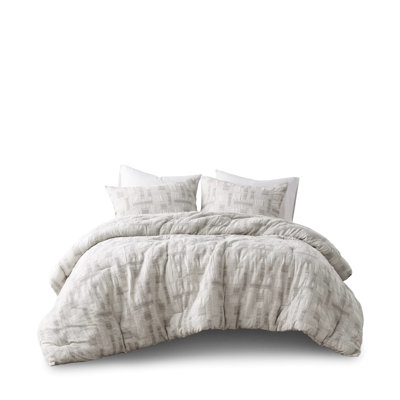 3 Piece Cotton Comforter - Full/Queen 100% Filling Wrinkle For Bed Absorbs Excess