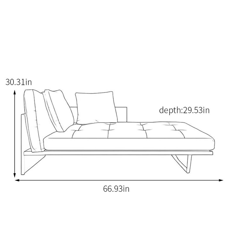Chaise longue en similicuir Premium, Orienté à gauche (vu de face), Couleur café foncé
