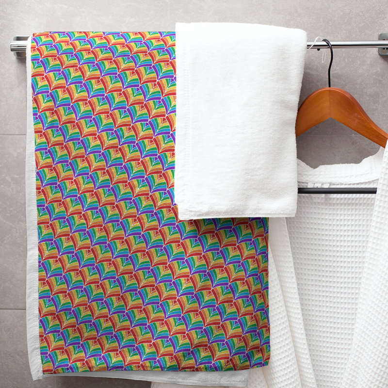 Serviette de bain à échelle en arc-en-ciel katelyn elizabeth, Rouge / blanc / vert