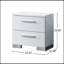 Table de chevet 2 tiroirs en bois, blanc brillant