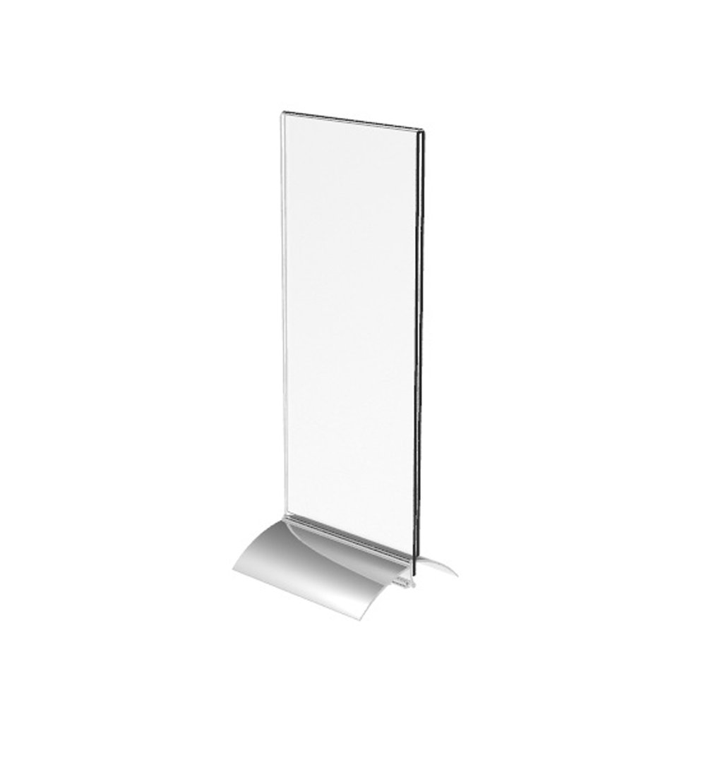 4 x 9" Acrylic Sign Holder with Aluminum Base, Double-sided FixtureDisplays