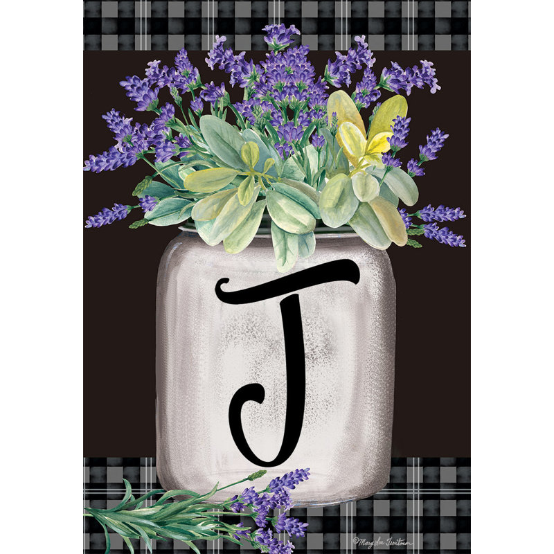 Drapeau de jardin ferme monogramme lettre J