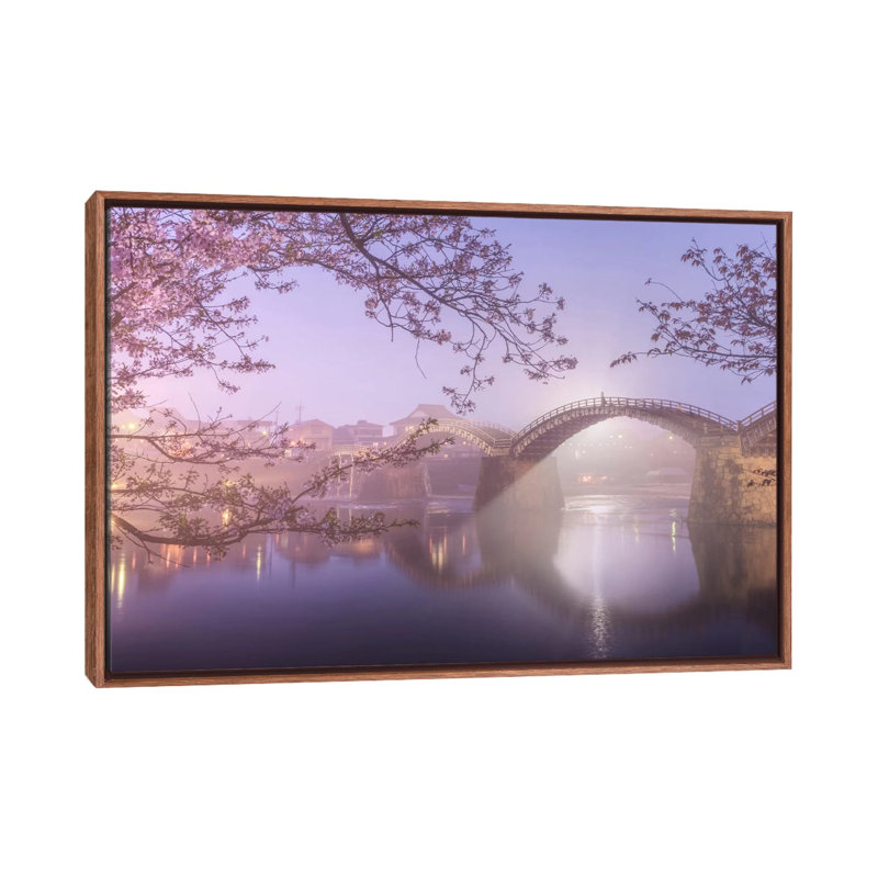 Spring In Japan IV by Daniel Kordan - Print on Canvas, 66.04 cm H x 45.72 cm W, Classic Brown Wood Framed