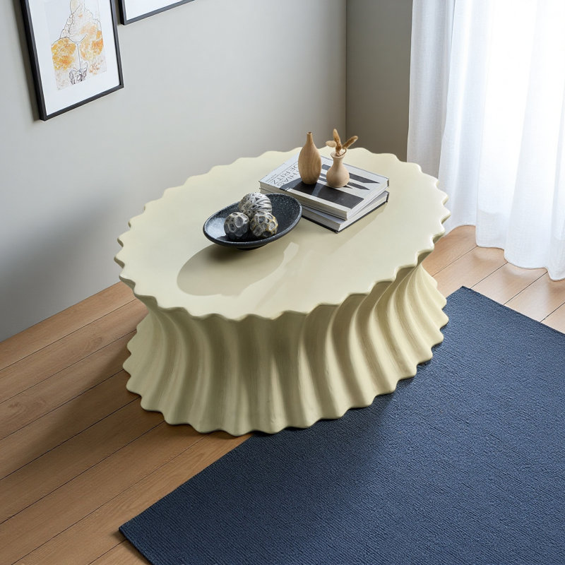 35,04 po Table basse ovale vintage en fibre de verre robuste pour salon