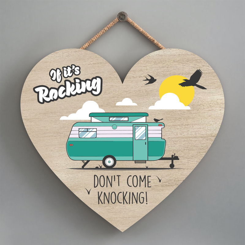 Caravan Come Knocking - Print on MDF, 16cm H x 17cm W x 0.9cm D
