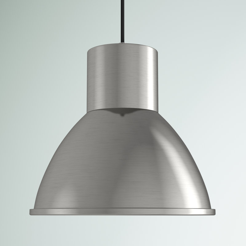 Luminaire suspendu à une lumière Division Street de Génération Lighting , Nickel brossé, Ampoule A19 à culot moyen de 100 W