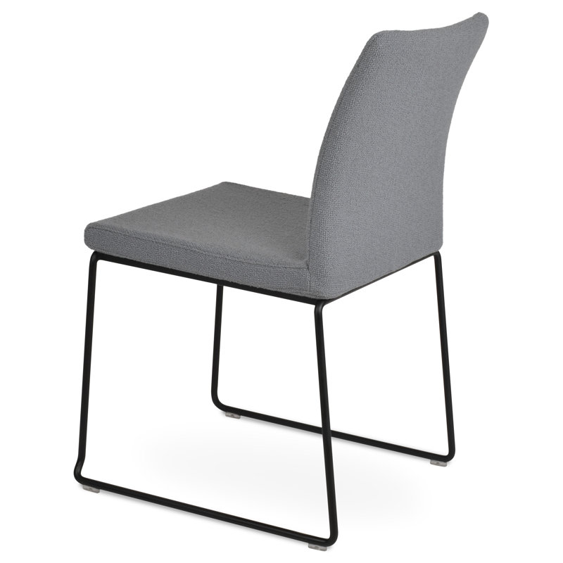Chaise de salle à manger empilable Zeyno, Noir, Boucle gris