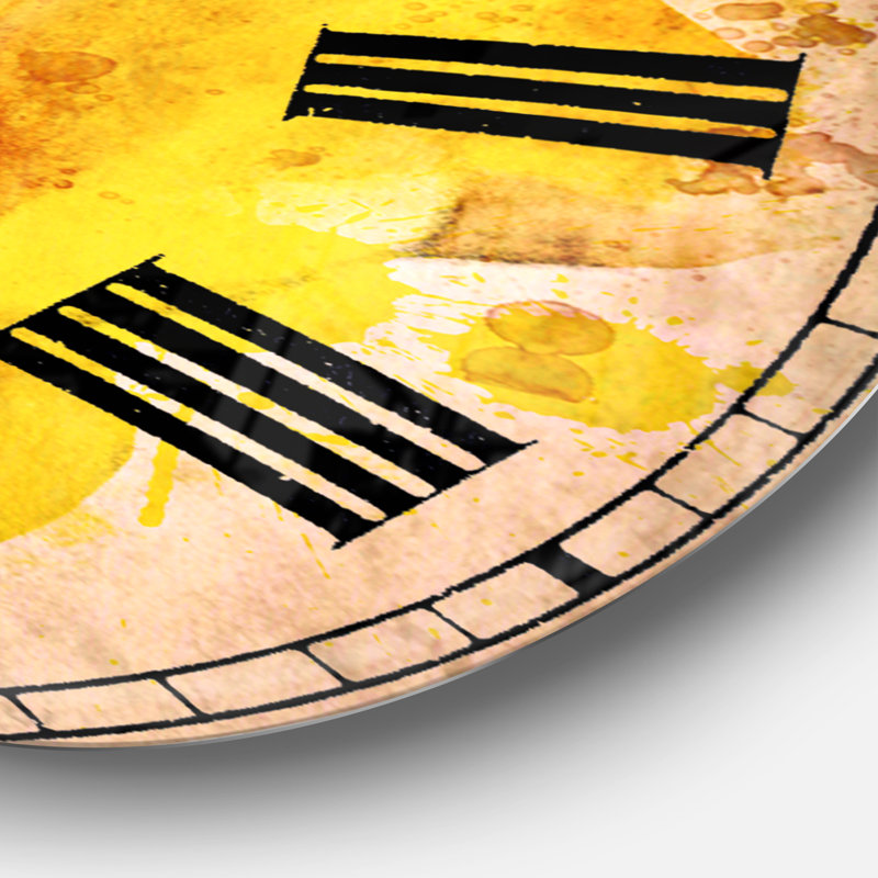 Belle rose en aquarelle jaune - horloge murale traditionnelle, Surdimensionné