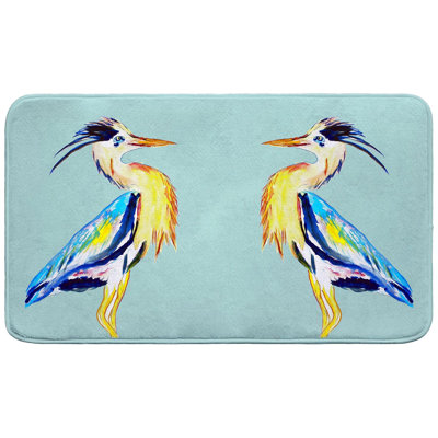 Vertical Blue Heron Bath Mat