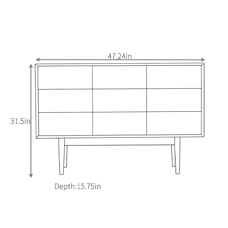 Retro-Style Solid Wood Sideboard