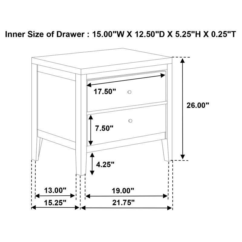 Clement 2-Drawer Nightstand