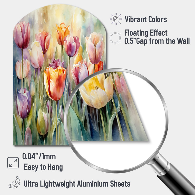 Mallette - art mural en tulipe en arc, H 34 po x l 25 po