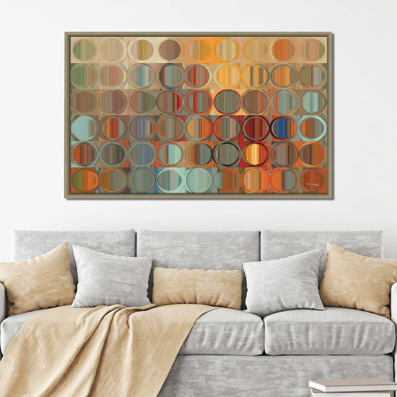 Circles and Squares 15 par Mark Lawrence - Impression sur toile, H 21,5 po x l 33,5 po, Reproduction avec cadre flottant