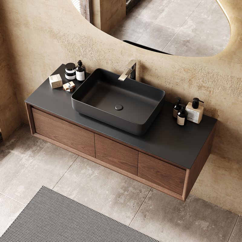 Neeli 47.6 Single Bathroom Brown Vanity with Top
