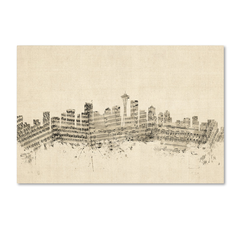 « seattle washington », impression sur toile tendue, impression sur toile tendue, H 22 po x l 32 po x P 2 po