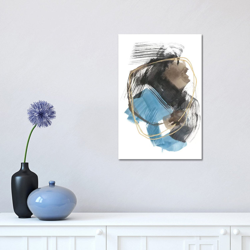 « Gold loops II » par Jennifer Goldberger-impression, H 18 po x l 12 po x 1,5 po, Toile tendue