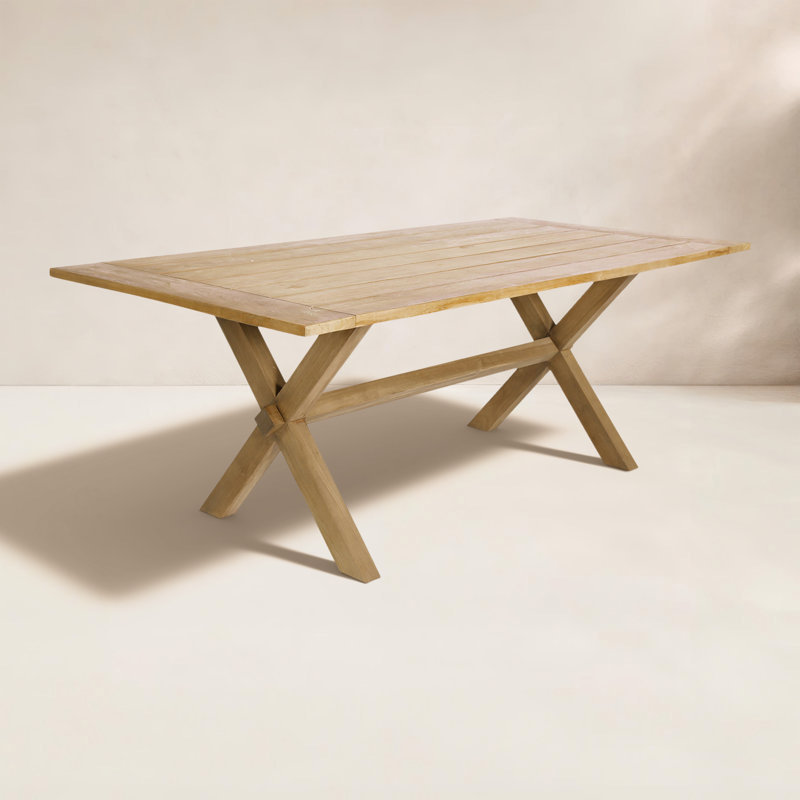 Colonial Rectangular Teak Solid Wood Outdoor Dining Table , 39.4 " D, 39.4" W x 78.8" L x 28.8" H