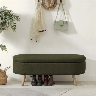 Banc de rangement avec repose-pieds ovale Luxury