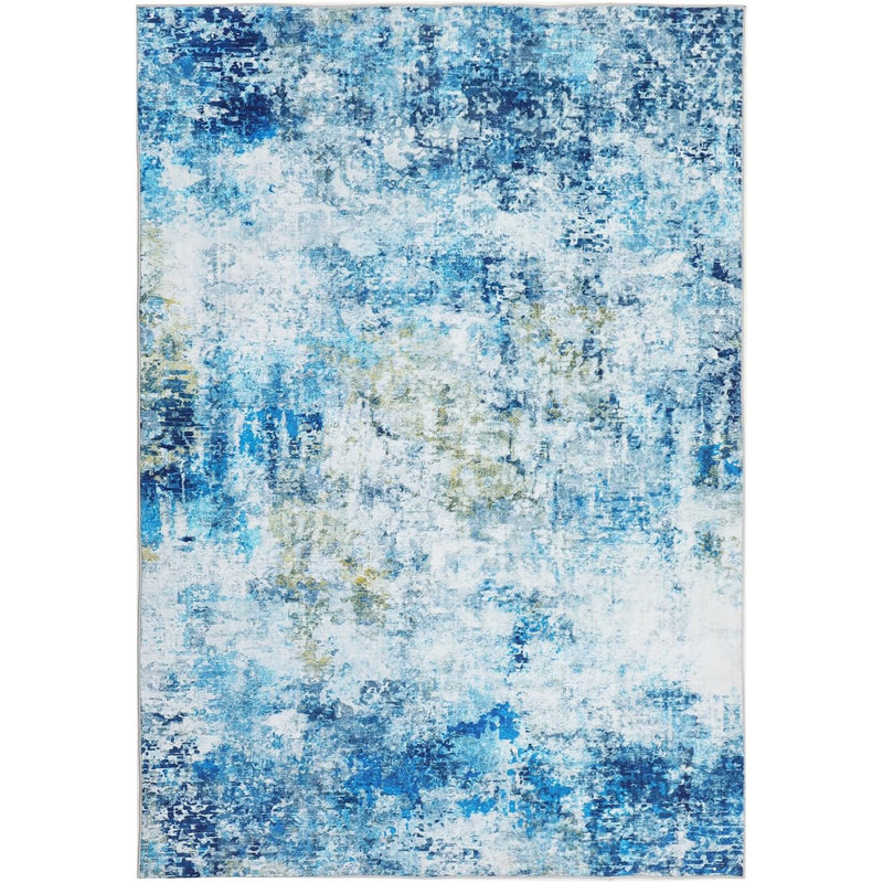 5×7Ft Rug Washable Area Rugs Modern Abstract Carpet for Living Room, Non-Slip Backing, Soft, Stain Resistant Floor Rug for Bedroom, Office, Grey