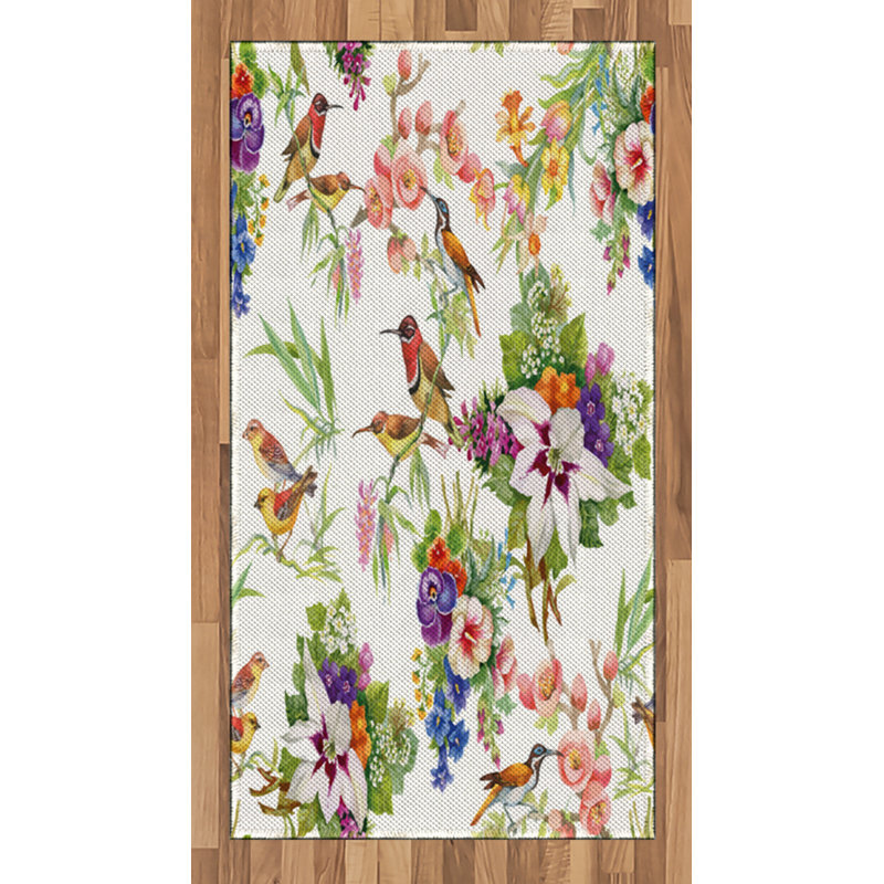 Floral High Density Long Fiber Poly Threads Decorative Area Rug Carpet, Rectangle 2'7" x 5'
