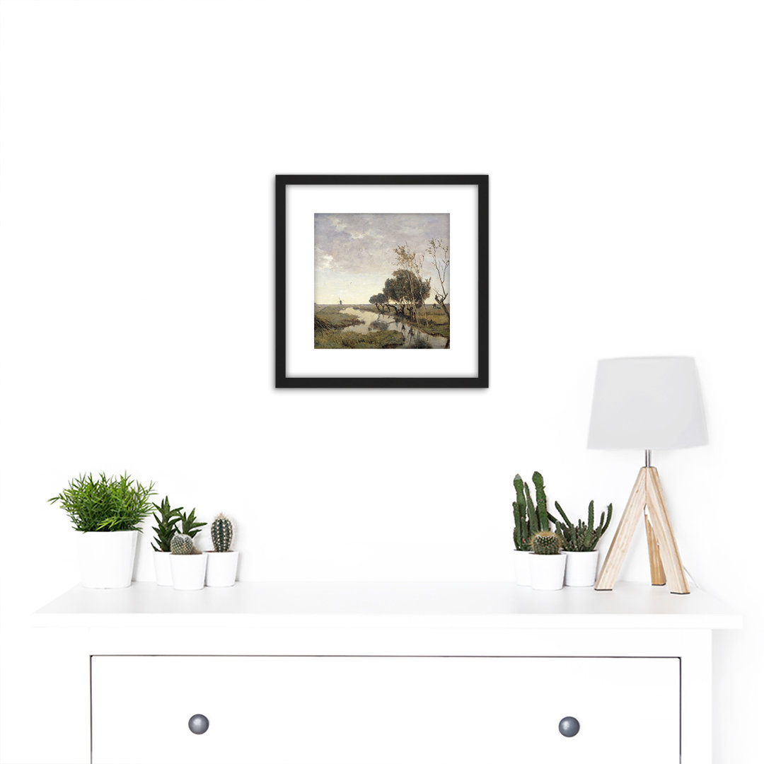 Paul Gabriel A Watercourse Near Abcoude - Single Picture Frame Painting