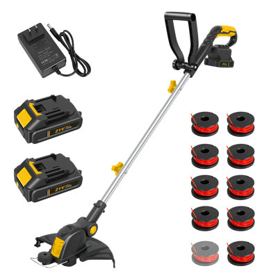 Taille-bordures sans fil, coupe-herbe électrique 12 po, lignes de coupe-bordures à 10 cordes, désherbeur à piles pour l'entretien de la pelouse et de la cour