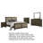 WIly 5 Piece Queen Bedroom Set, Dark Brown, Beige Upholstery, Nickel-114565895