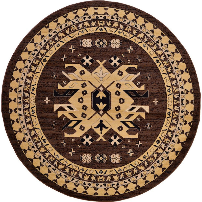 Adonnis Southwestern Indoor Rug, Round 8'