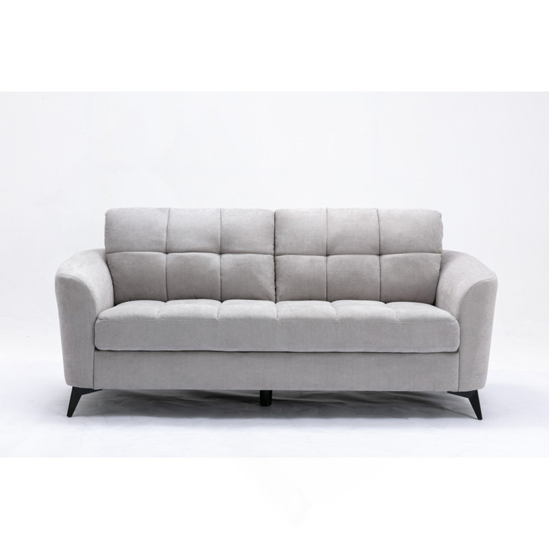 Canapé 79 po en tissu tissé gris clair, Gris clair