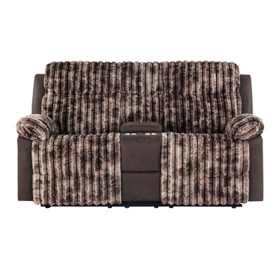 Bruni Brown Console Reclining Loveseat