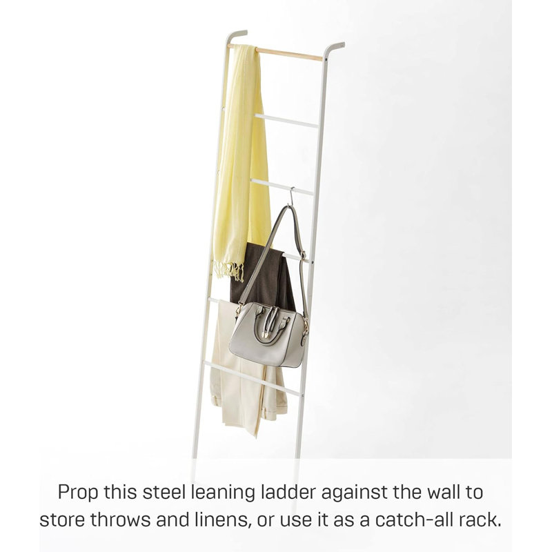 Space-Saving Steel Leaning Ladder Rack For Modern Home Storage And Organization