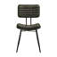 2 chaises en cuir et noir. Cuir de chèvre teint à la main, structure en métal, pour la salle de 2 chaises avec pieds évasés, sièges confortables