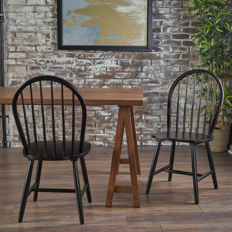 Ensemble de 2 chaises de salle à manger avec dossier à lattes