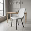 Chaise de salle à manger moderne en similicuir H 19,5 po avec pieds en acier au carbone épaissi - blanc (ensemble de 2)-1670210271