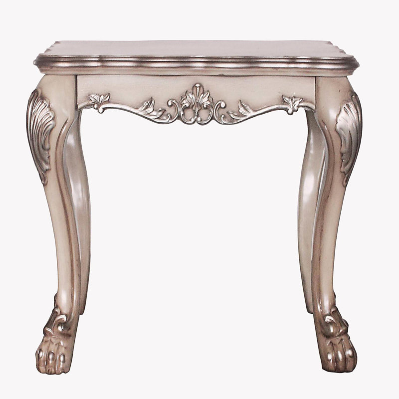 Retro bone white square side table