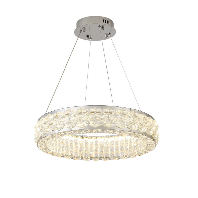 1 - Light LED Chandelier, Silver