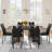 7-Piece Rectangle 71" Dining Table Sets With Adjustable Foot Pads For Dining Room, Restarant, Or Canteen