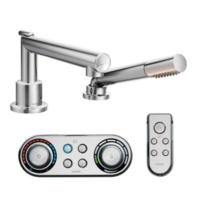 Garniture de robinet de baignoire romaine à fixation sur plateau avec pulvérisation latérale optionnelle Arris