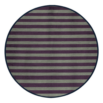 Machine Washable Horizontal Stripes Purple Area Rug