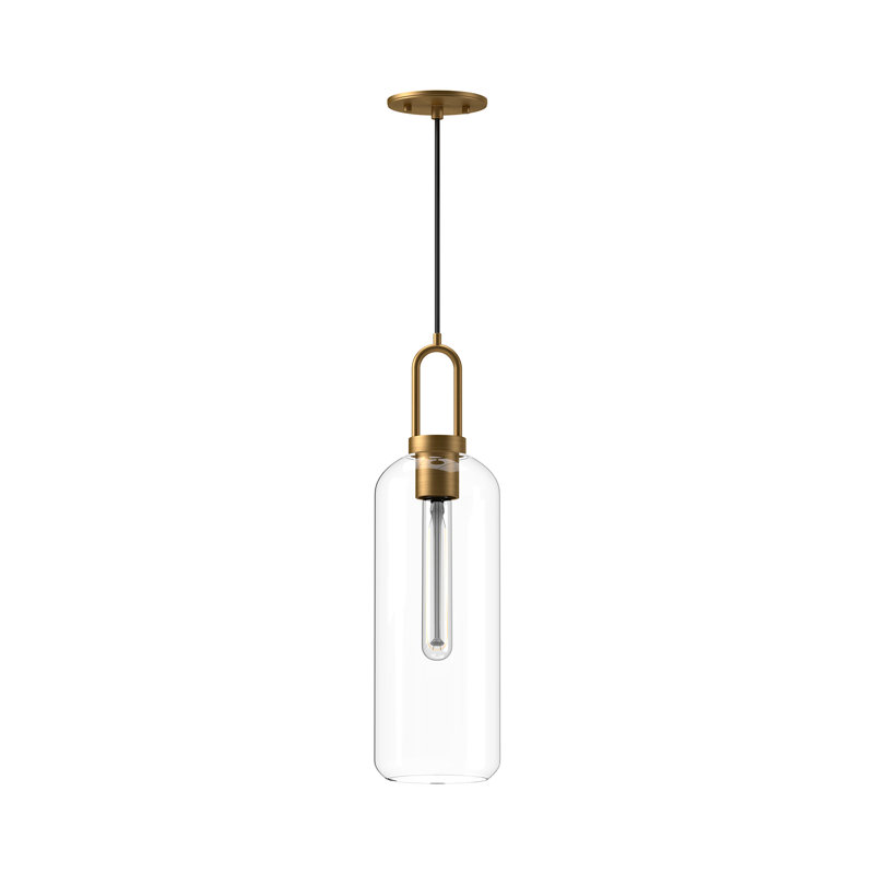 Soji 1 - Light Single Pendant, Aged Gold, 24" H x 6" W x  6" D