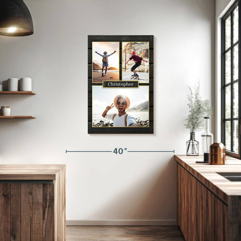 Impression photo collage en bois foncé Escapade, H 36 po x l 24 po