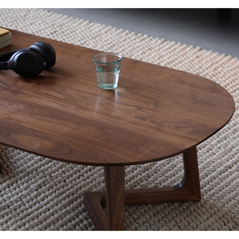Table basse moderne en noyer noir minimaliste