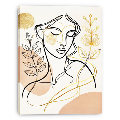 Golden Grace - reproduction d'art sur toile abstraite moderne