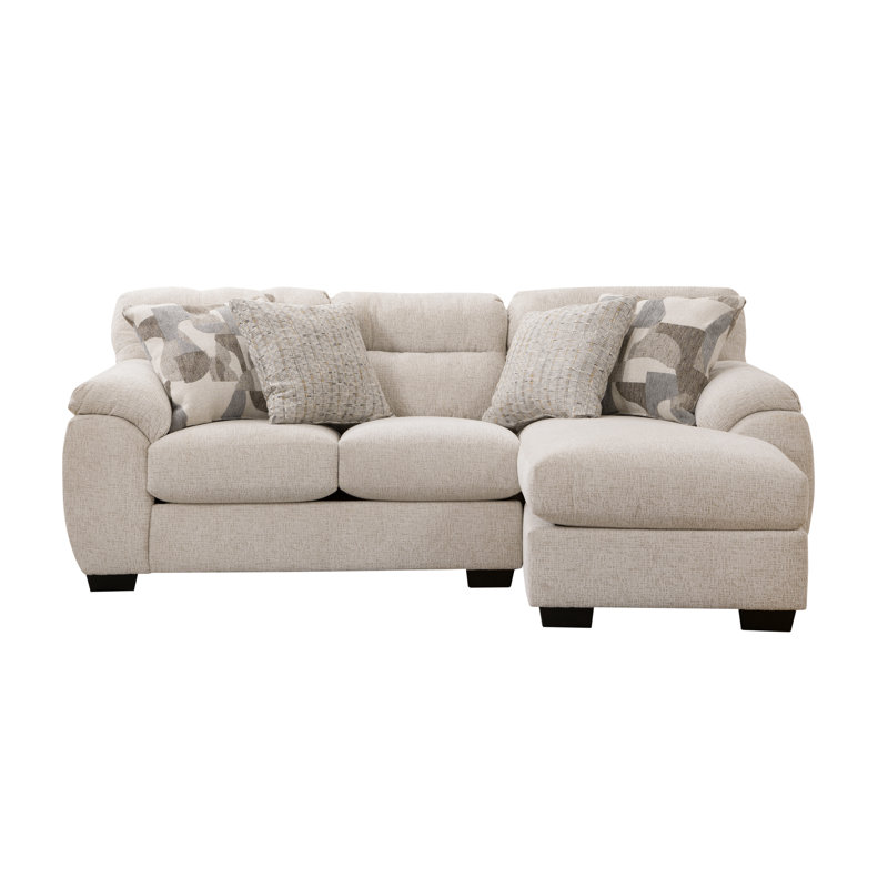 Almaak 2 - Piece Upholstered Sectional, Beige Chenille, 39"H x 79"W x 64"D