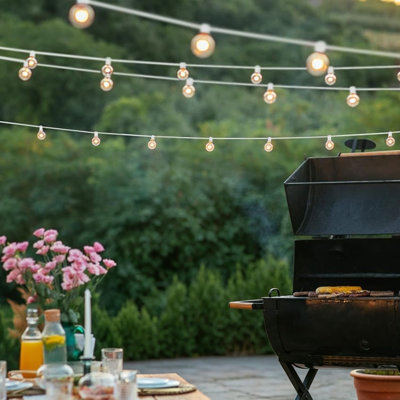 30FT Outdoor String Lights, Waterproof G40 Shatterproof Globe LED Hanging Lights, Connectable Commercial Patio Lights for Backyard, Porch, Bistro, Cafe and Deck Decor