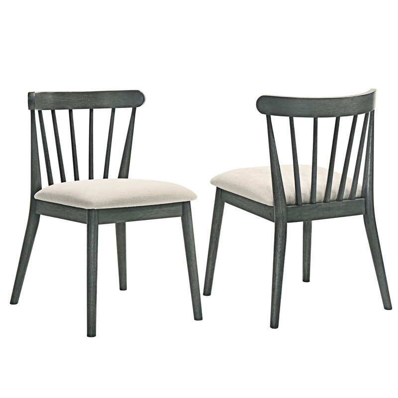 Ensemble de 2 chaises en bois massif, Gris