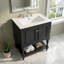 Meuble-lavabo de salle de bain autoportant en bois massif 24 po + 24 po avec plateau ouvert et rangement fermé noir-130995012